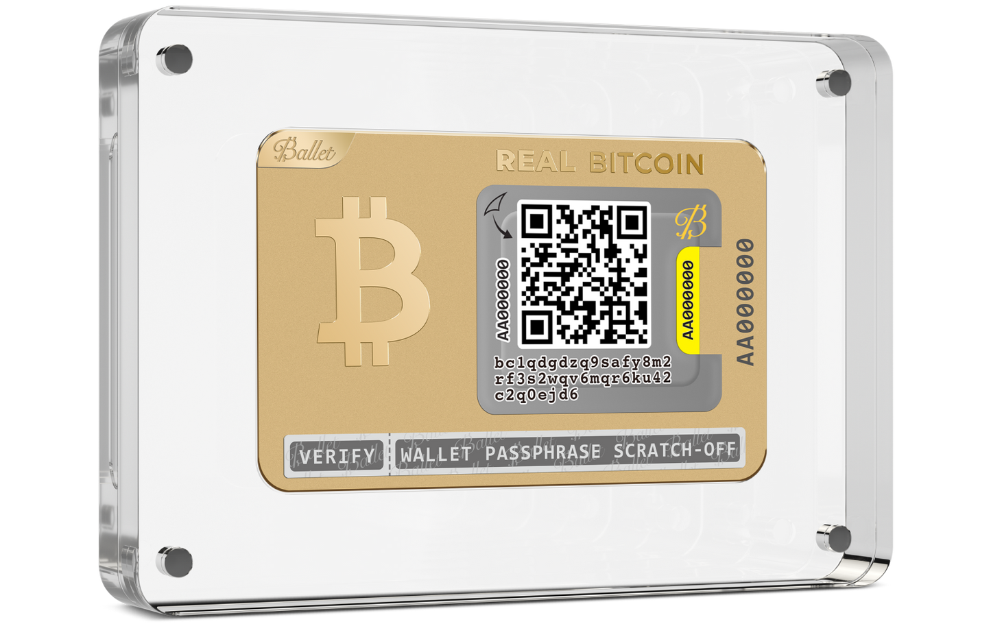 Ballet 24K Gold Plated Crypto BTC Wallet