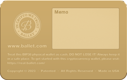 Ballet 24K Gold Plated Crypto BTC Wallet